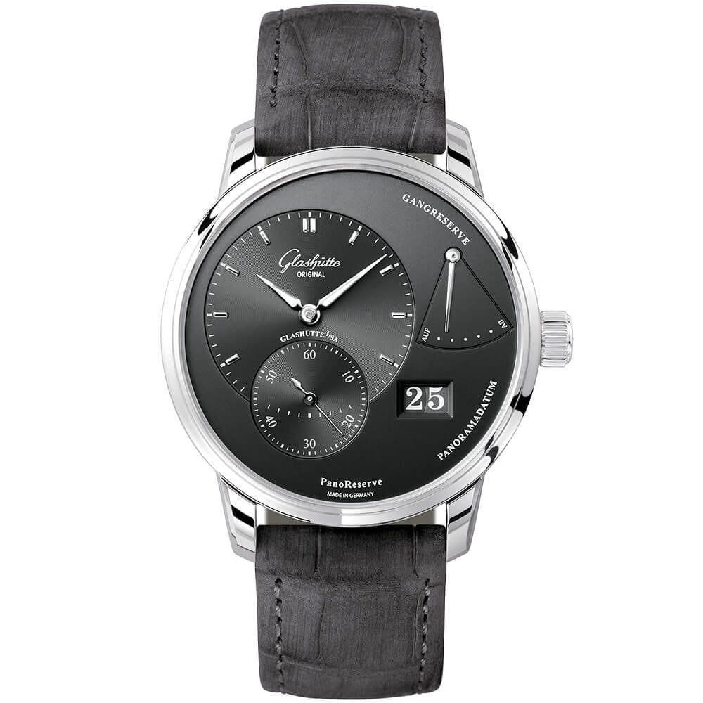 Glashütte Original PanoReserve 40mm Steel & Anthracite Dial Manual-Wind Men's Watch - Berry's Jewellers