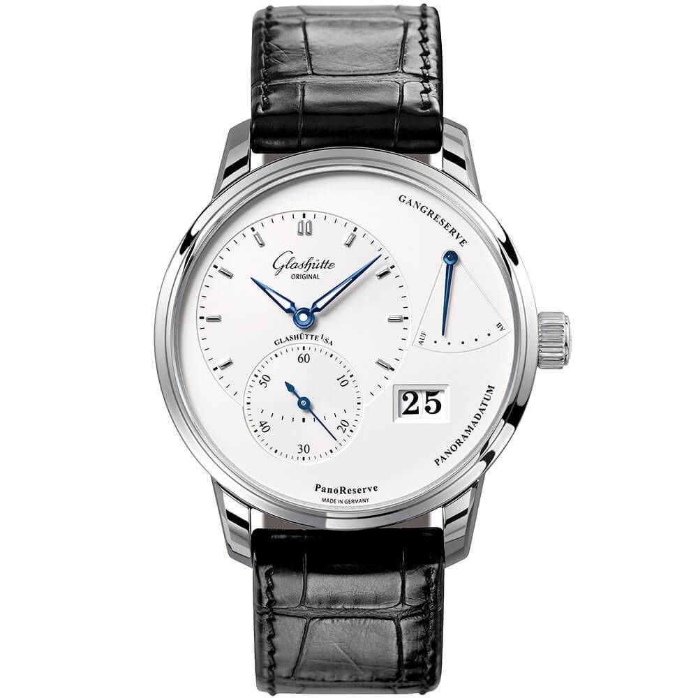 Glashütte Original PanoReserve 40mm Steel & Silver Dial Manual-Wind Men's Watch - Berry's Jewellers