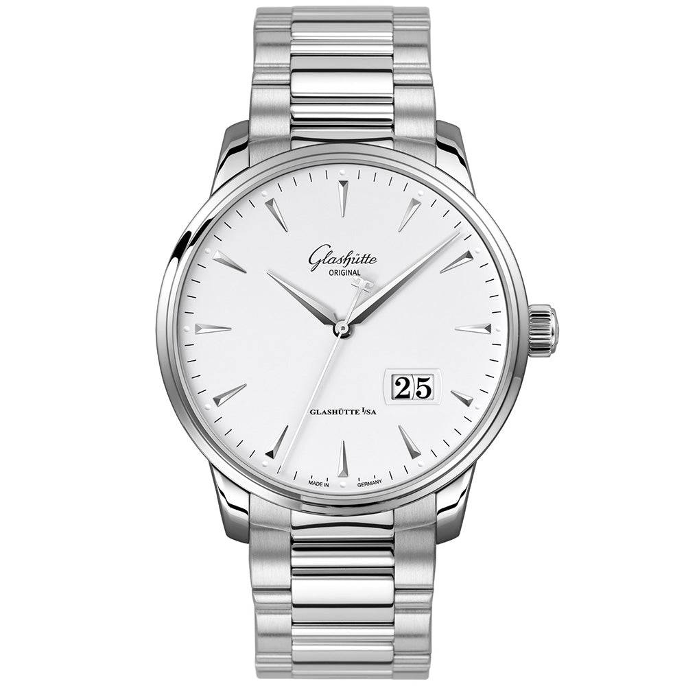 Glashütte Original Senator Excellence Panorama Date 42mm Matt White Dial Automatic Watch - Berry's Jewellers