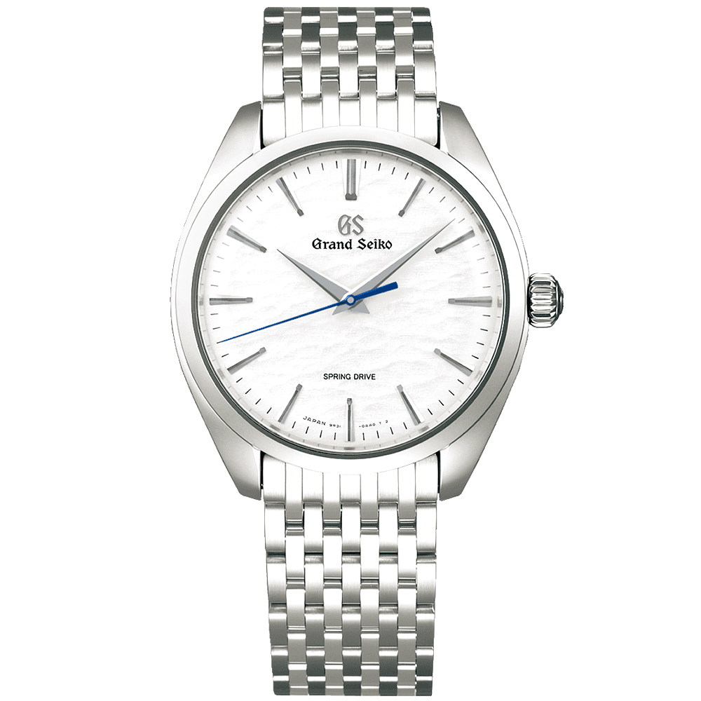 Grand Seiko Elegance 38.5mm White 'Omiwatari' - 'God's Footsteps' Men's Spring-Drive Watch - Berry's Jewellers