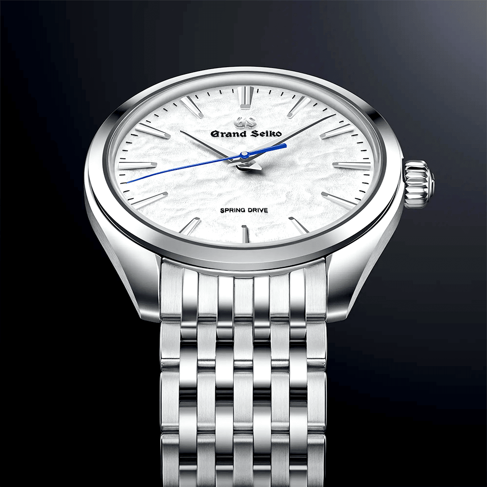 Grand Seiko Elegance 38.5mm White 'Omiwatari' - 'God's Footsteps' Men's Spring-Drive Watch - Berry's Jewellers