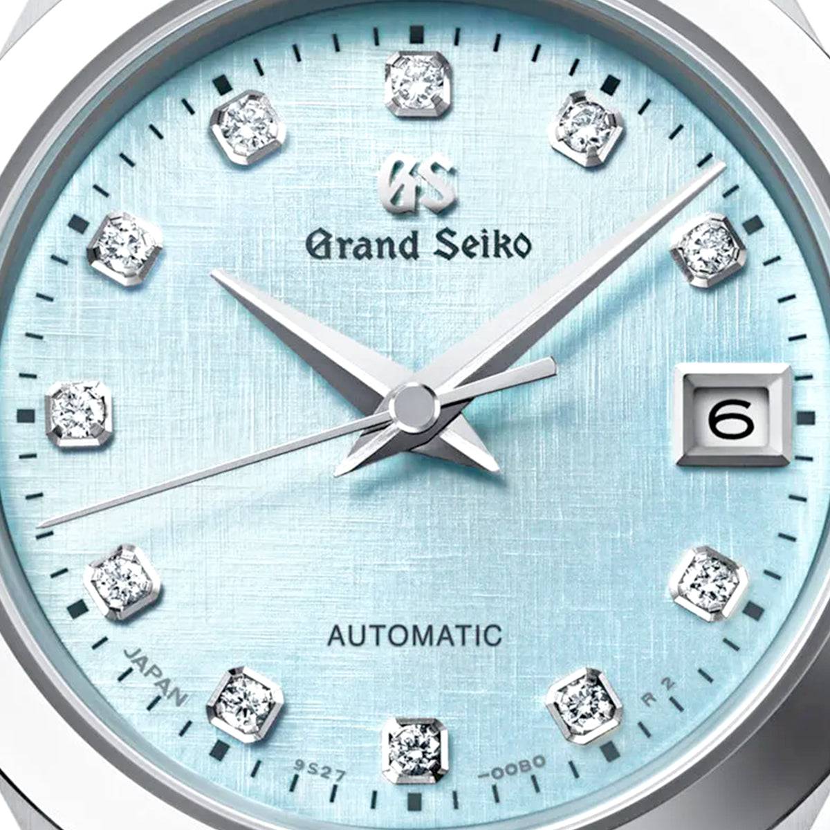 Grand Seiko Elegance ‘Mizu-Hanada - Blue Linen’ 27.8mm Blue Diamond Dial Watch - Berry's Jewellers