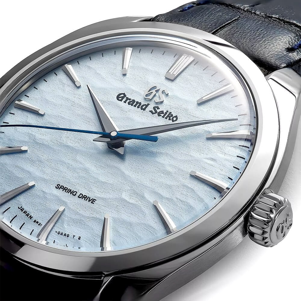 Elegance Spring Drive 'Omiwatari' 39mm Silver Dial Men's Strap Watch