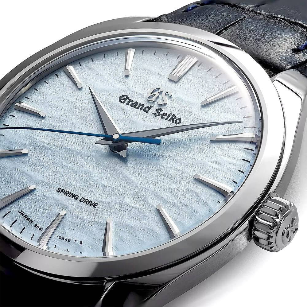 Elegance Spring Drive 'Omiwatari' 39mm Silver Dial Men's Strap Watch