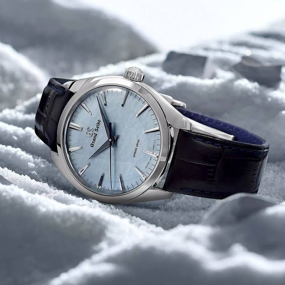 Grand Seiko Elegance Spring Drive 'Omiwatari' 39mm Silver Dial Men's Strap Watch - Berry's Jewellers