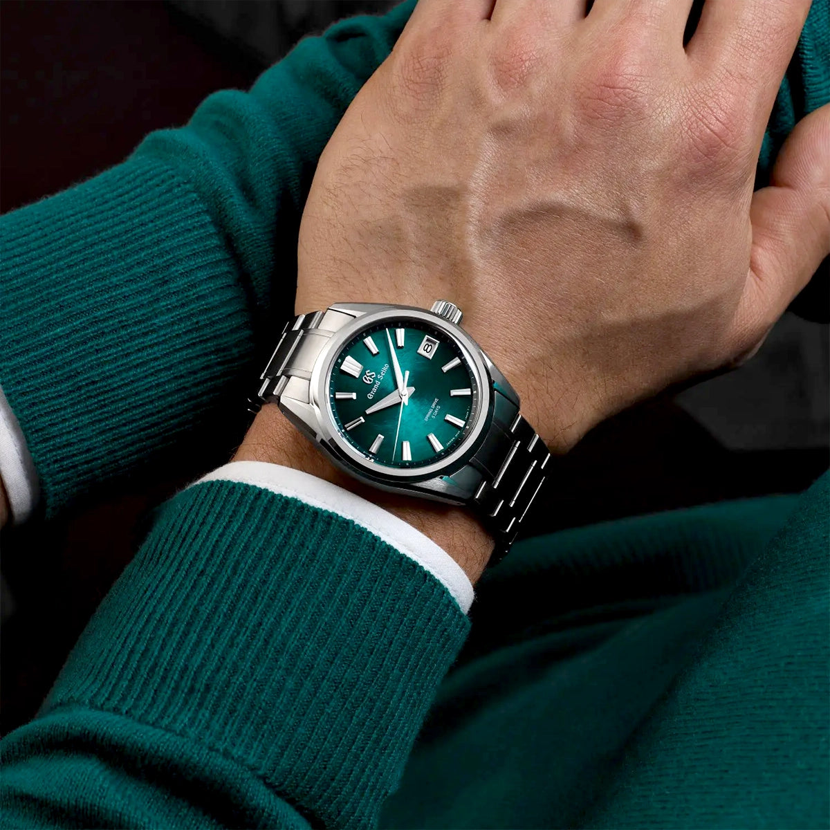 Grand Seiko Evolution 9 'Atera Valley' 40mm Emerald Green Dial Bracelet Watch - Berry's Jewellers