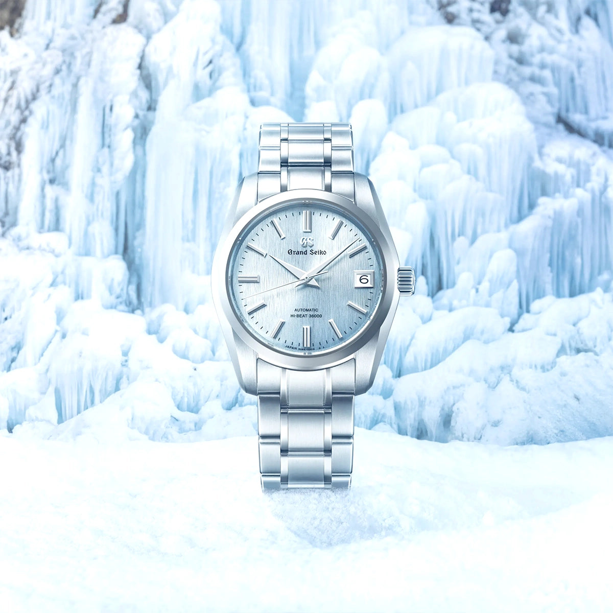 Grand Seiko Heritage 'Icefall' 37mm Ice Blue Men's Automatic Bracelet Watch - Berry's Jewellers