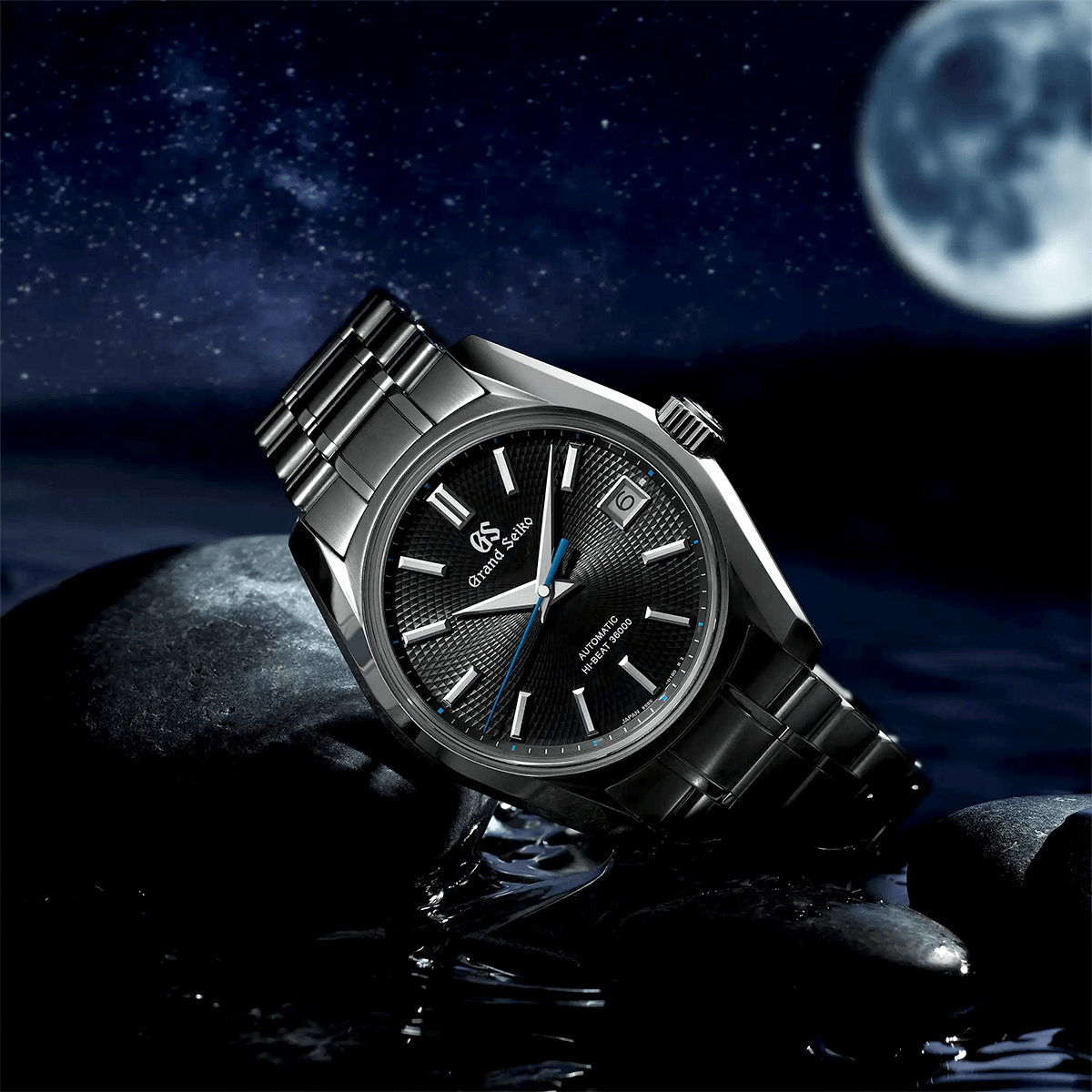 Grand Seiko Heritage 'Jōdogahama Beach at Night' 40mm Grey Dial Watch - Berry's Jewellers