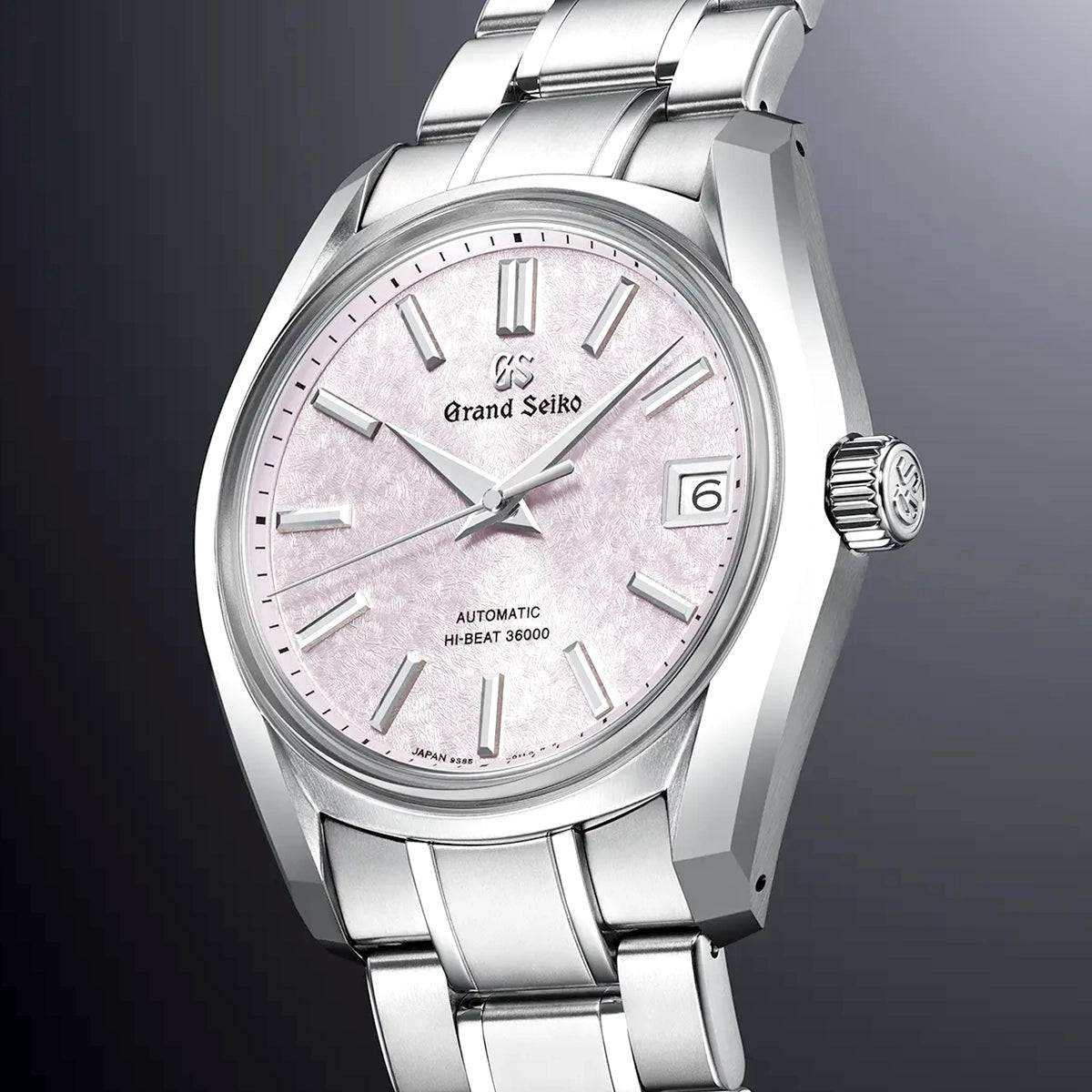 Grand Seiko Heritage 'Sakura-Kakushi' 38mm Pink Textured Dial Watch - Berry's Jewellers