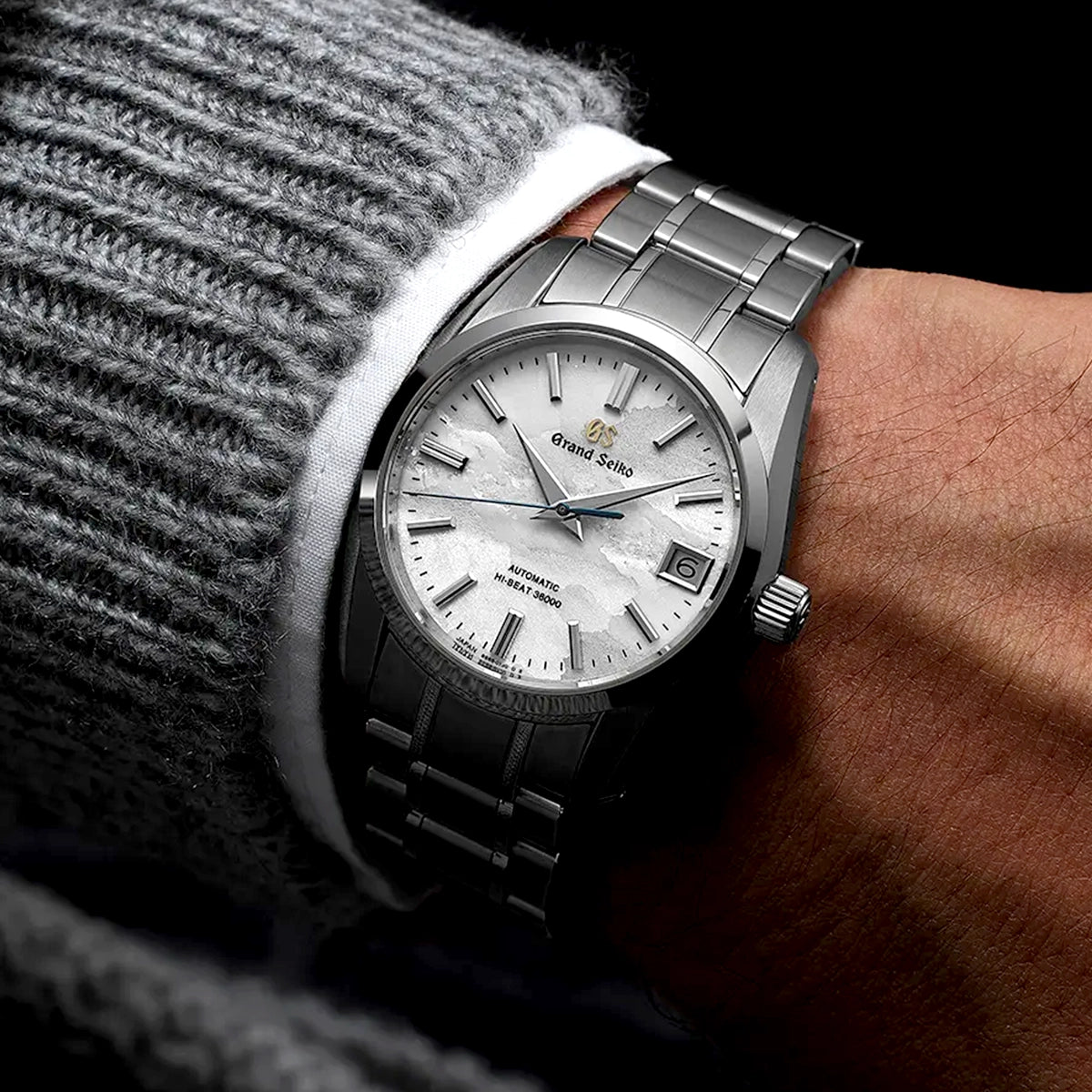 Grand Seiko Heritage 'Unkai - Sea of Clouds' 37mm Silver Textured Dial Watch - Berry's Jewellers