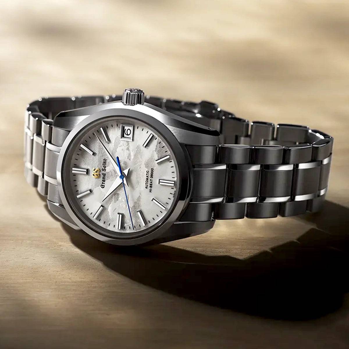 Grand Seiko Heritage 'Unkai - Sea of Clouds' 37mm Silver Textured Dial Watch - Berry's Jewellers