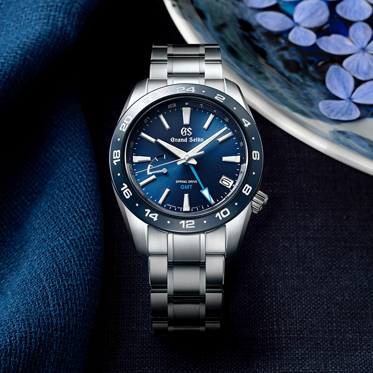 Grand Seiko Sport GMT 41mm Blue Dial & Ceramic Bezel Spring-Drive Watch - Berry's Jewellers