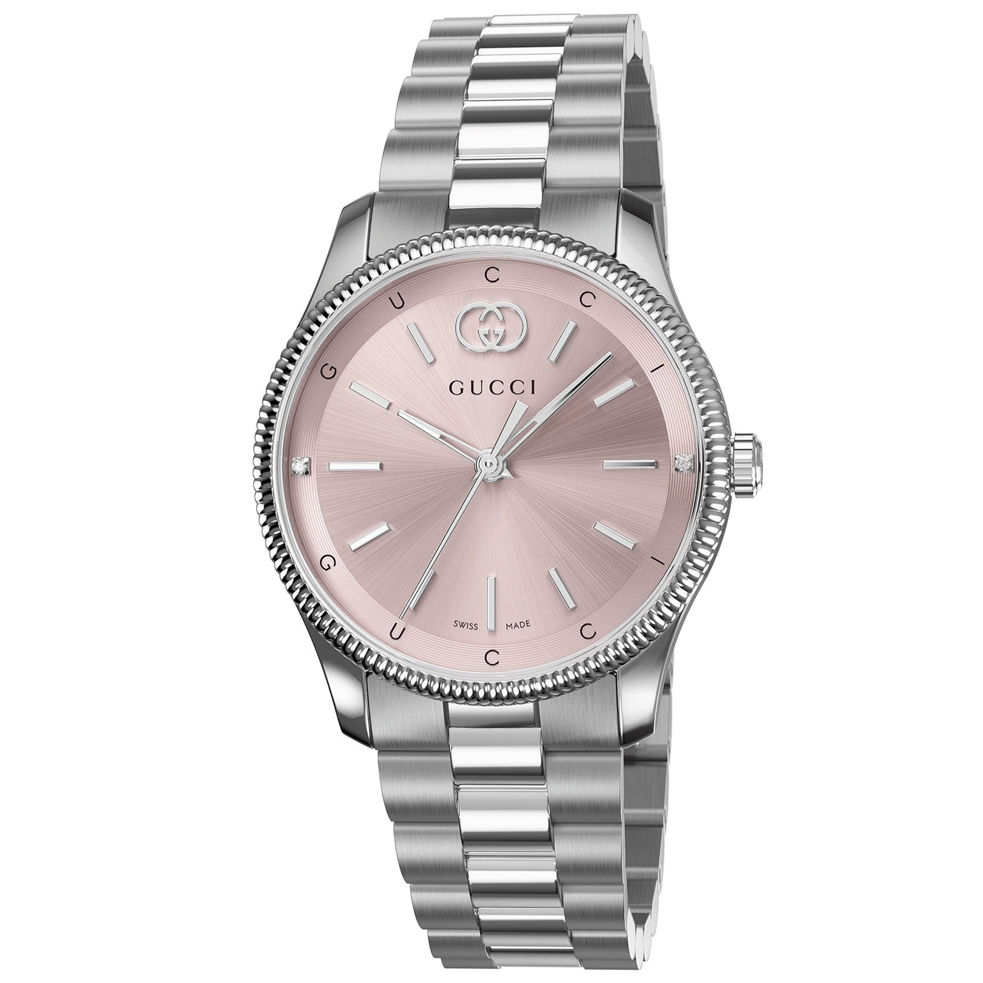 G-Timeless Quartz 29mm Stainless Steel Pink Dial Bracelet Watch