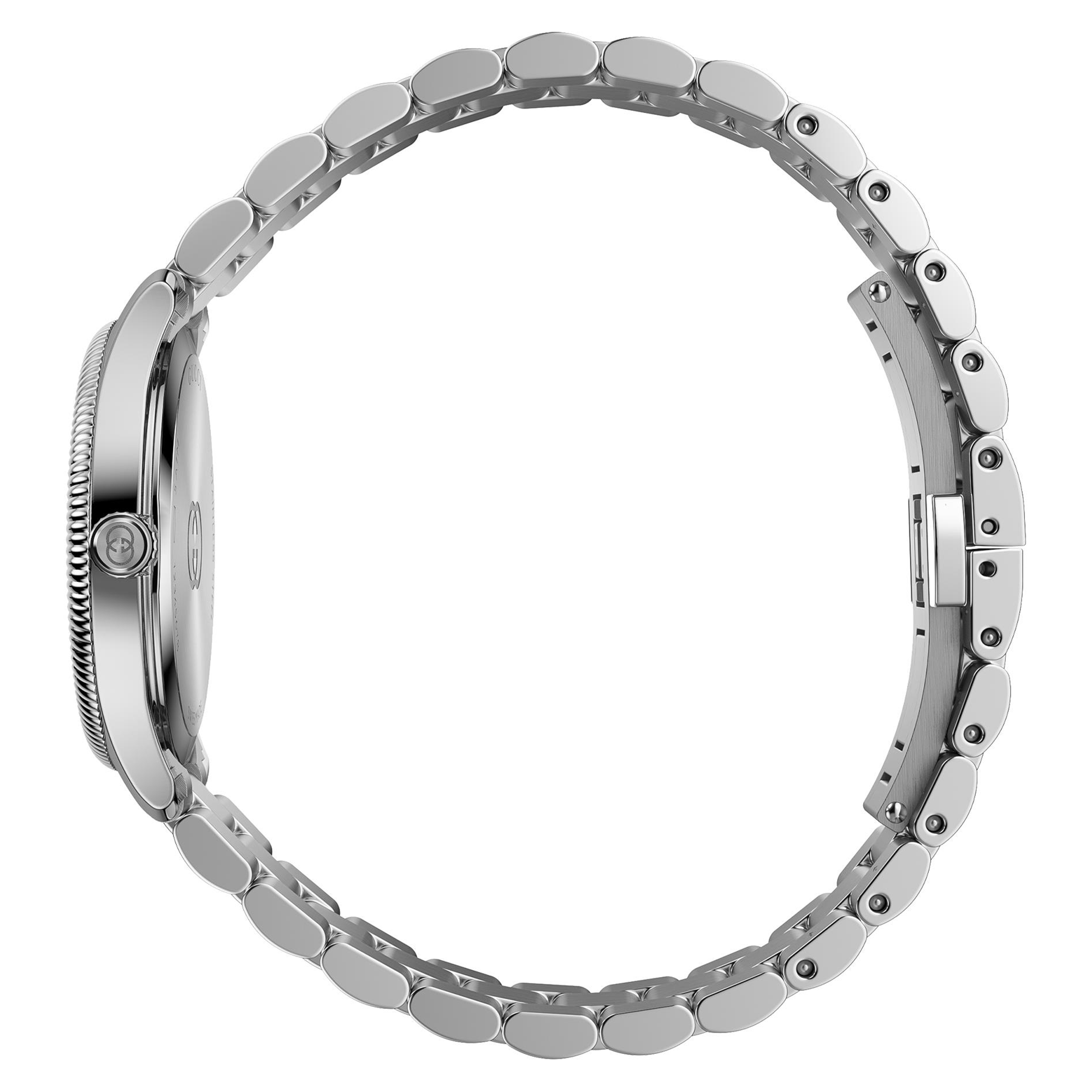 Gucci G-Timeless Quartz 29mm Stainless Steel White Mother of Pearl Diamond Dial Bracelet Watch - Berry's Jewellers