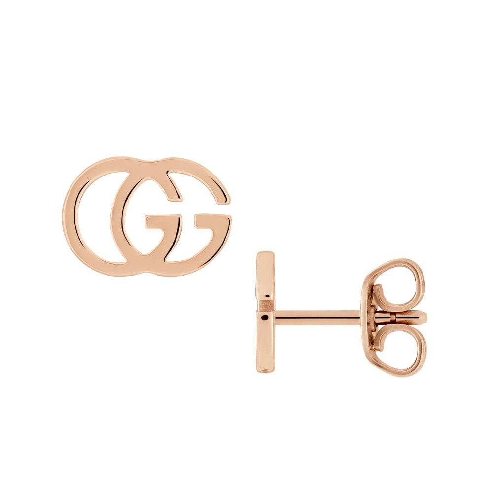 Gucci GG Running 18ct Rose Gold Stud Earrings - Berry's Jewellers