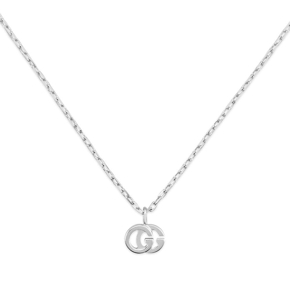 Gucci GG Running 18ct White Gold And Diamond Necklace - Berry's Jewellers