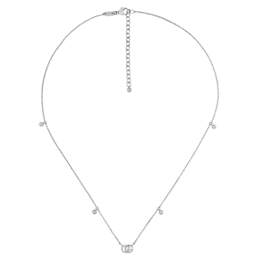 GG Running 18ct White Gold Diamond Necklace