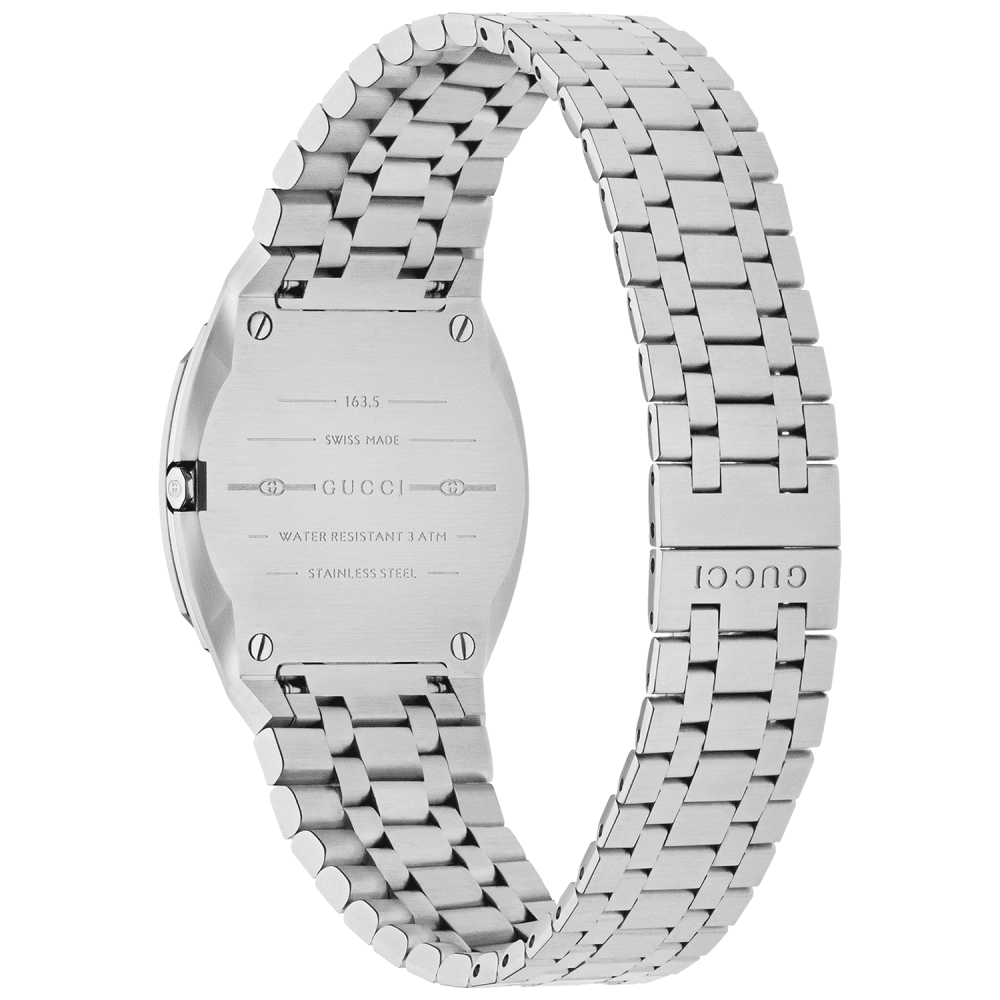 Gucci GUCCI 25H 30mm White Dial & Diamond Bezel Stainless Steel Bracelet Watch - Berry's Jewellers