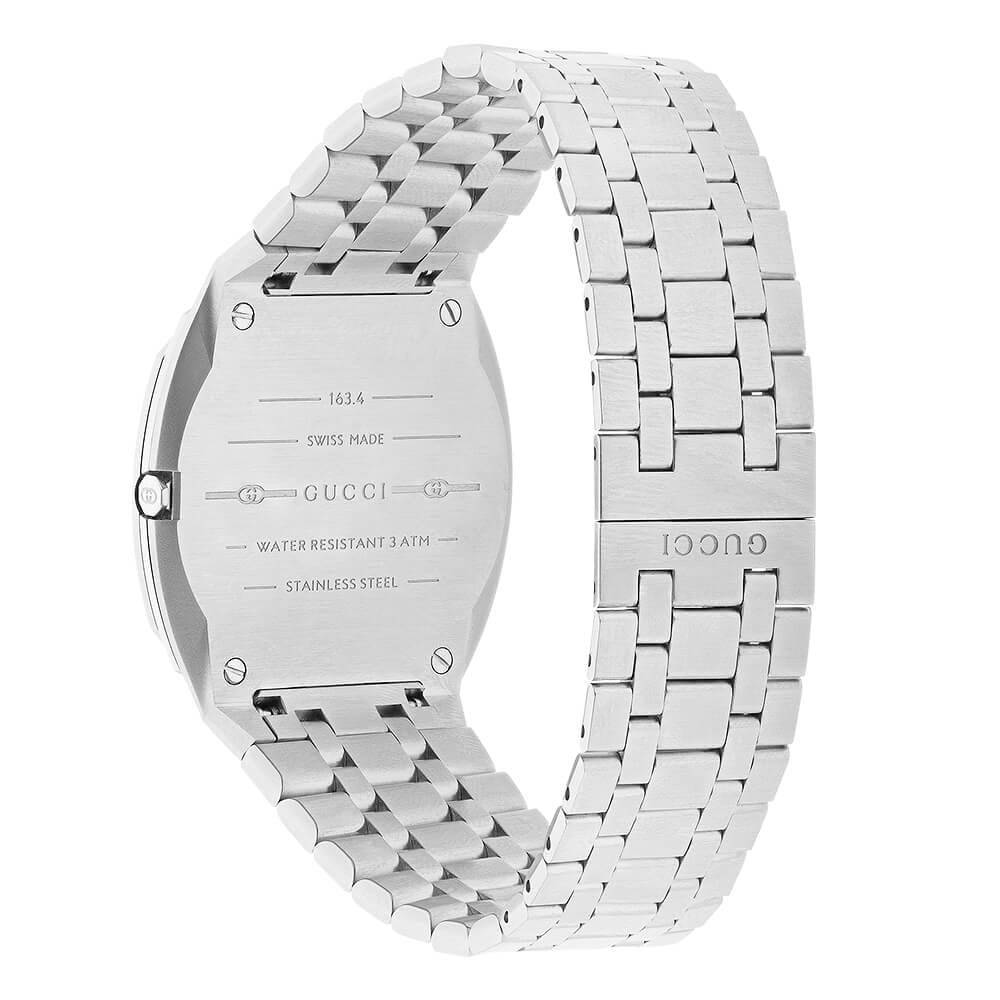 Gucci GUCCI 25H 34mm White Dial & Diamond Bezel Stainless Steel Bracelet Watch - Berry's Jewellers