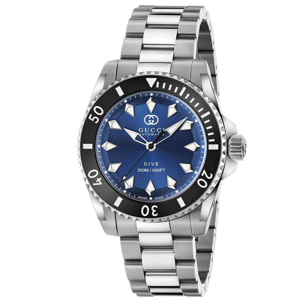 Gucci Gucci Dive Automatic 40mm Stainless Steel Blue Dial Bracelet Watch - Berry's Jewellers