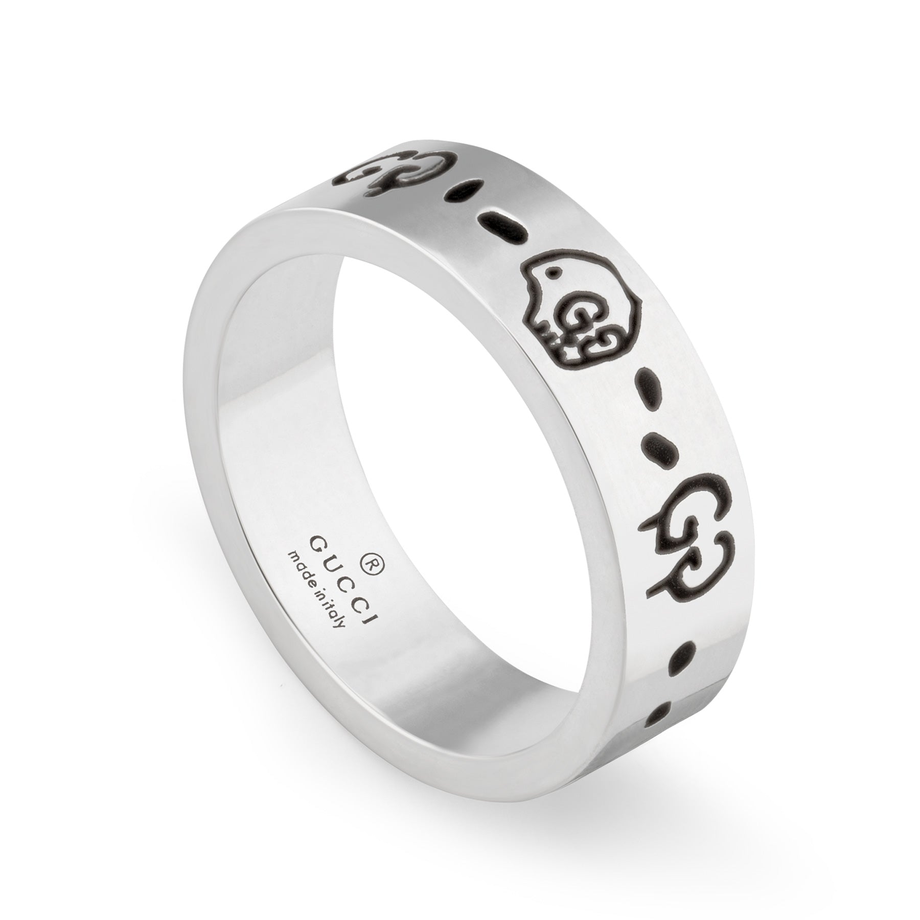 Gucci Gucci Ghost Aureco Sterling Silver 6mm Ring - Berry's Jewellers