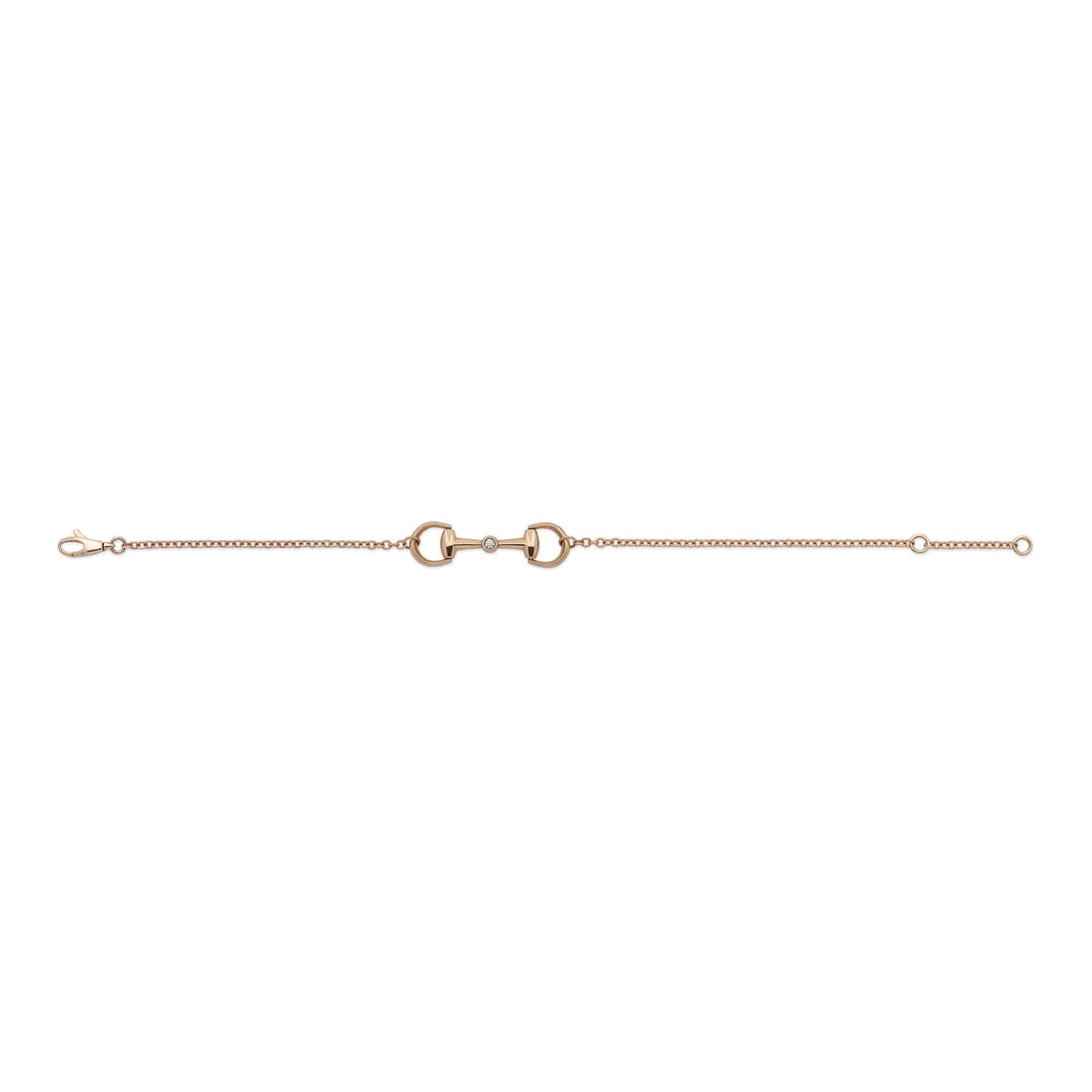 Gucci Gucci Horsebit 18ct Rose Gold Diamond Chain Bracelet - Berry's Jewellers