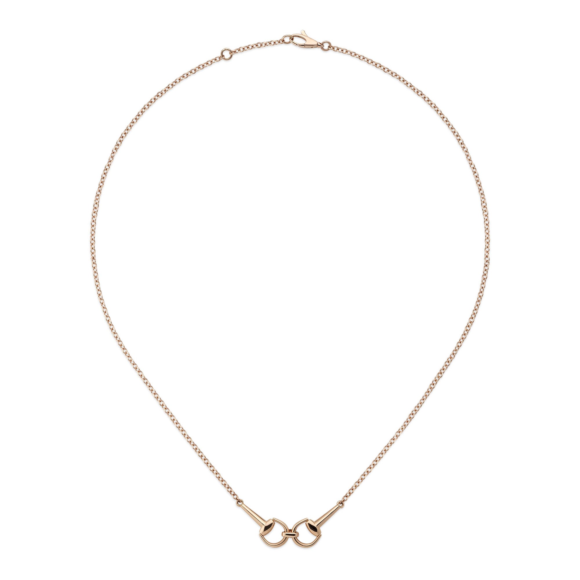 Gucci Horsebit 18ct Rose Gold Diamond Chain Necklace