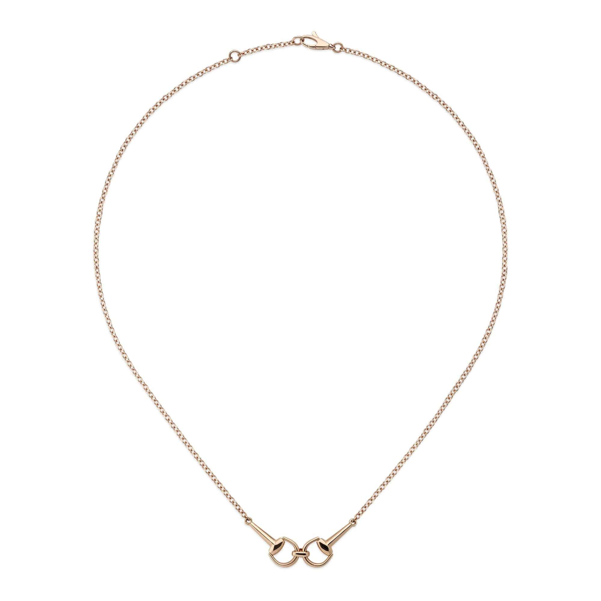 Gucci Gucci Horsebit 18ct Rose Gold Diamond Chain Necklace - Berry's Jewellers