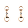 Gucci Gucci Horsebit 18ct Rose Gold Diamond Drop Earrings - Berry's Jewellers