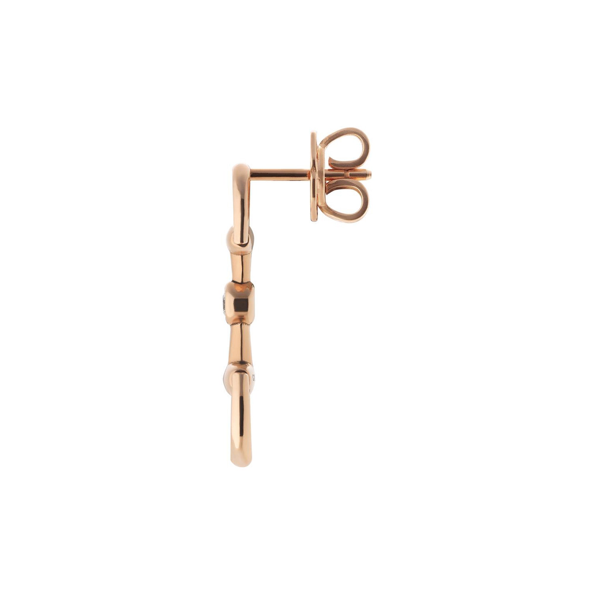 Gucci Gucci Horsebit 18ct Rose Gold Diamond Drop Earrings - Berry's Jewellers