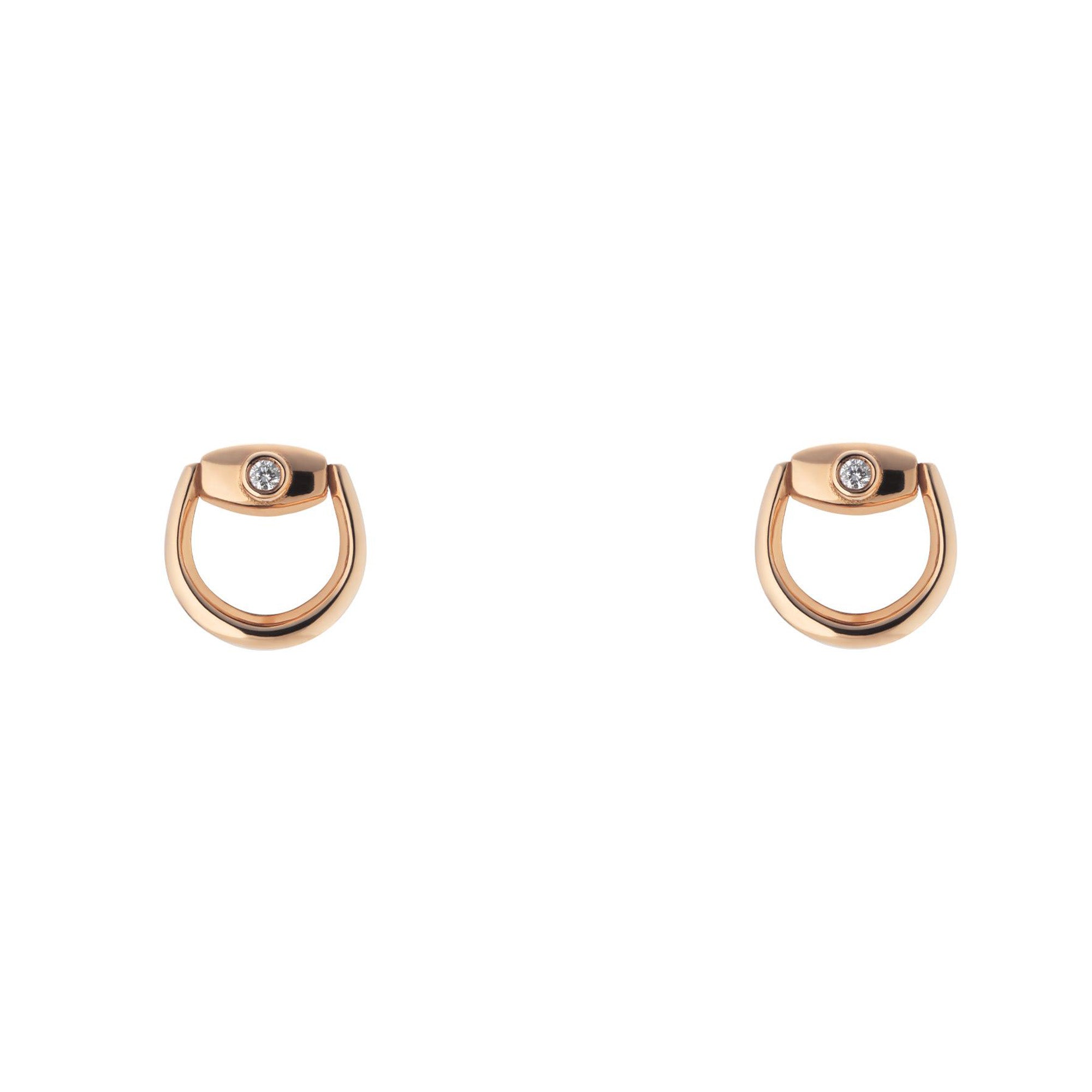 Gucci Gucci Horsebit 18ct Rose Gold Diamond Stud Earrings - Berry's Jewellers