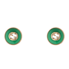 Gucci Gucci Interlocking 18ct Rose Gold And Green Agate Stud Earrings - Berry's Jewellers