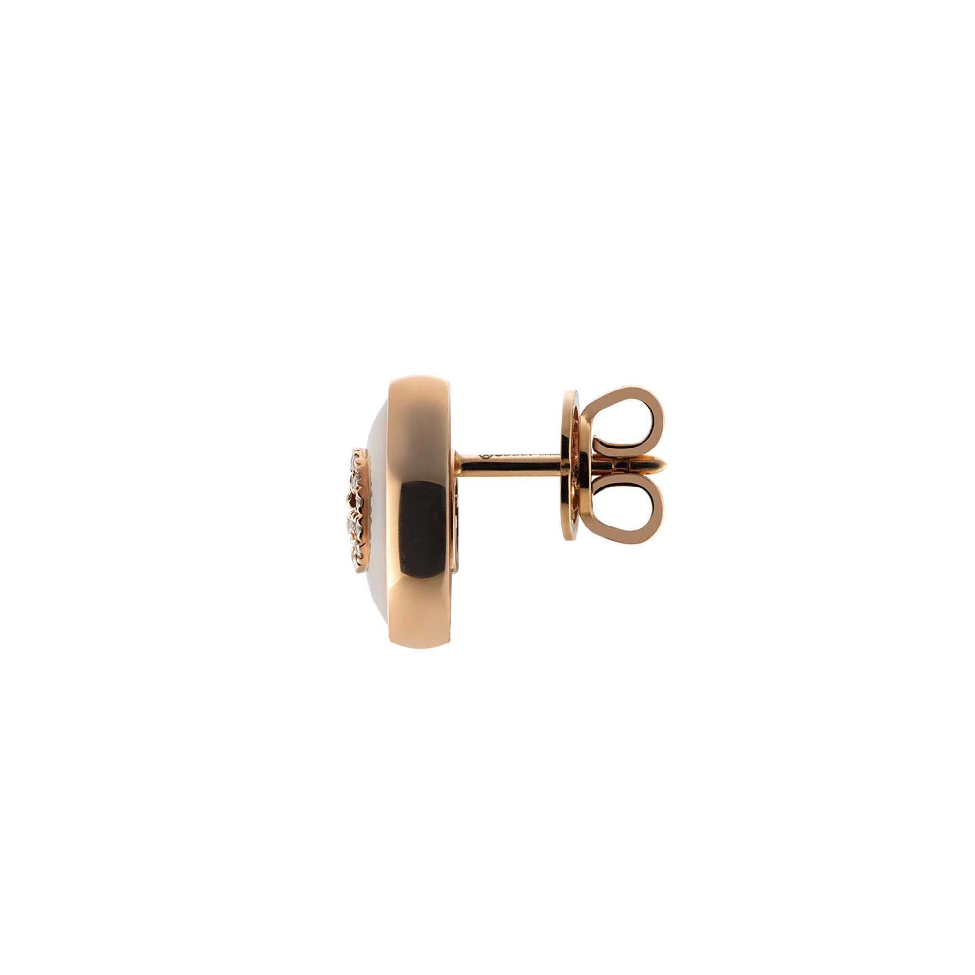 Gucci Gucci Interlocking 18ct Rose Gold Mother Of Pearl And Diamond Stud Earrings - Berry's Jewellers