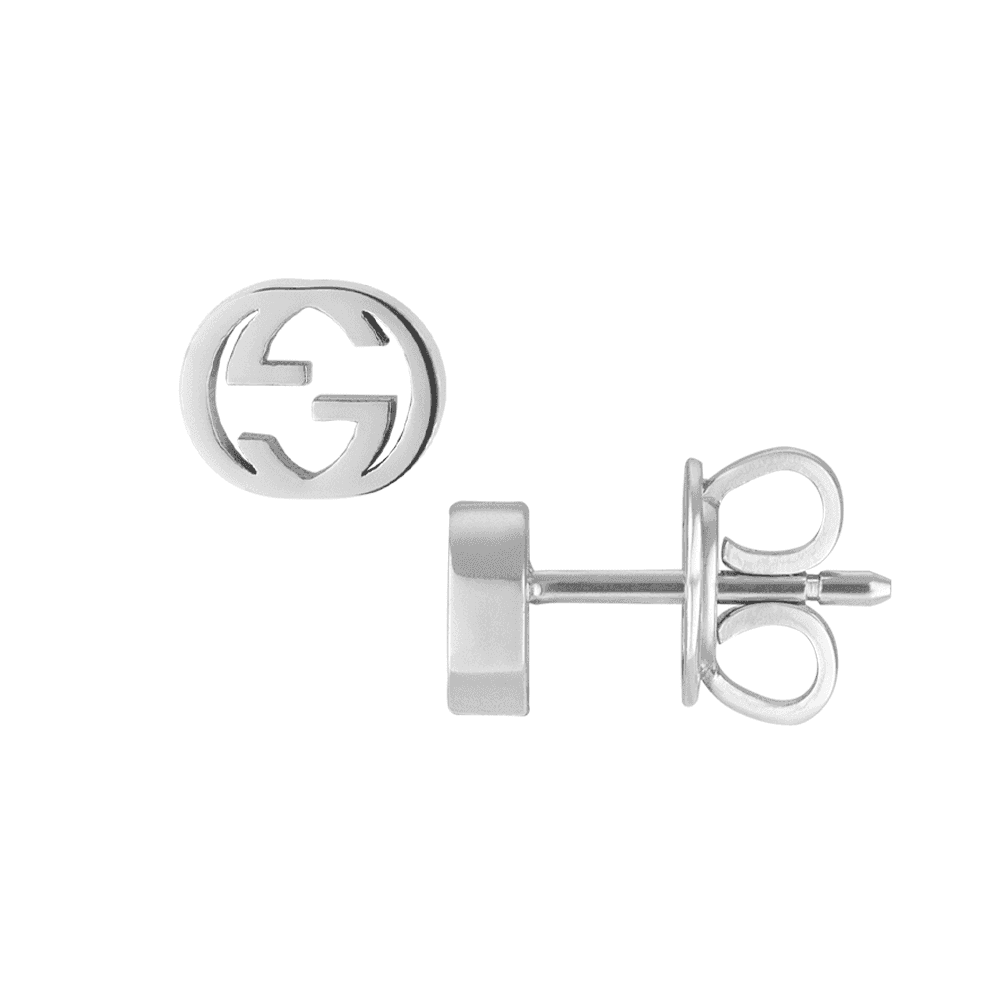 Gucci Gucci Interlocking 18ct White Gold Stud Earrings - Berry's Jewellers