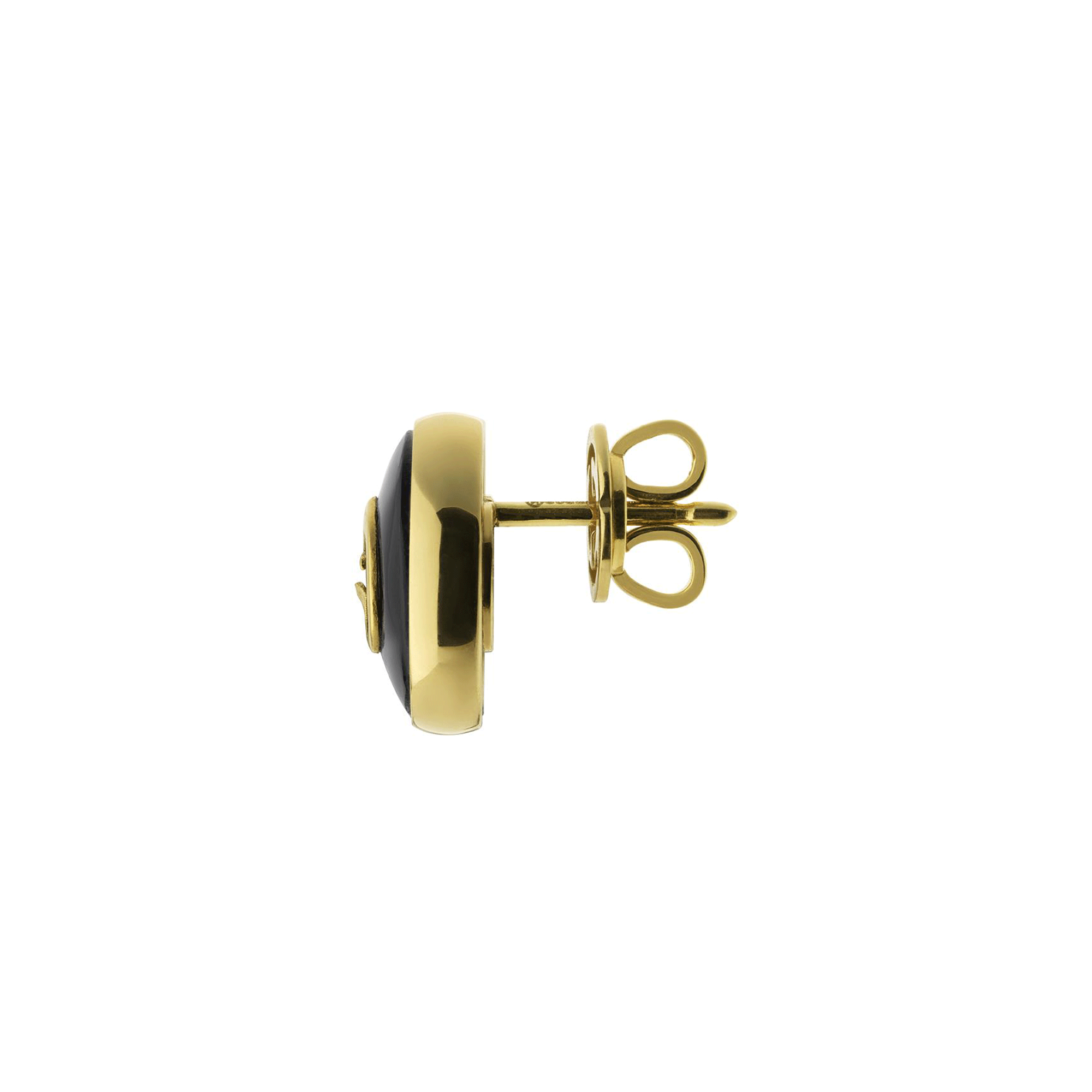 Gucci Gucci Interlocking 18ct Yellow Gold And Black Onyx Stud Earrings - Berry's Jewellers