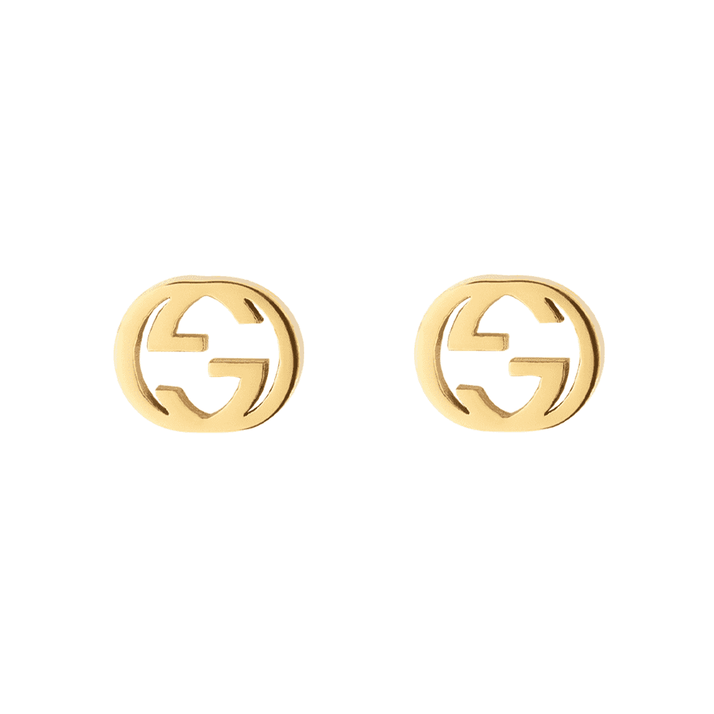 Gucci Interlocking 18ct Yellow Gold Stud Earrings