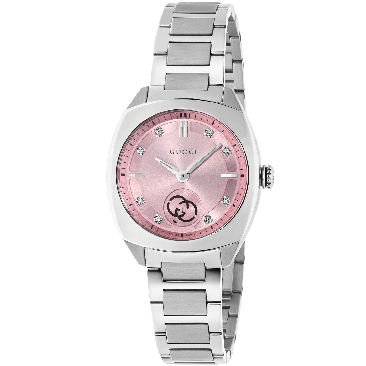 Gucci Interlocking 29mm Pink Diamond Dot Dial Ladies Bracelet Watch