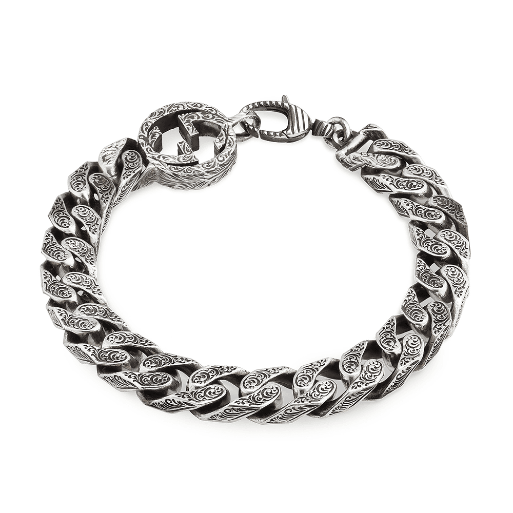 Gucci Gucci Interlocking Aged Sterling Silver Chain Bracelet - Berry's Jewellers