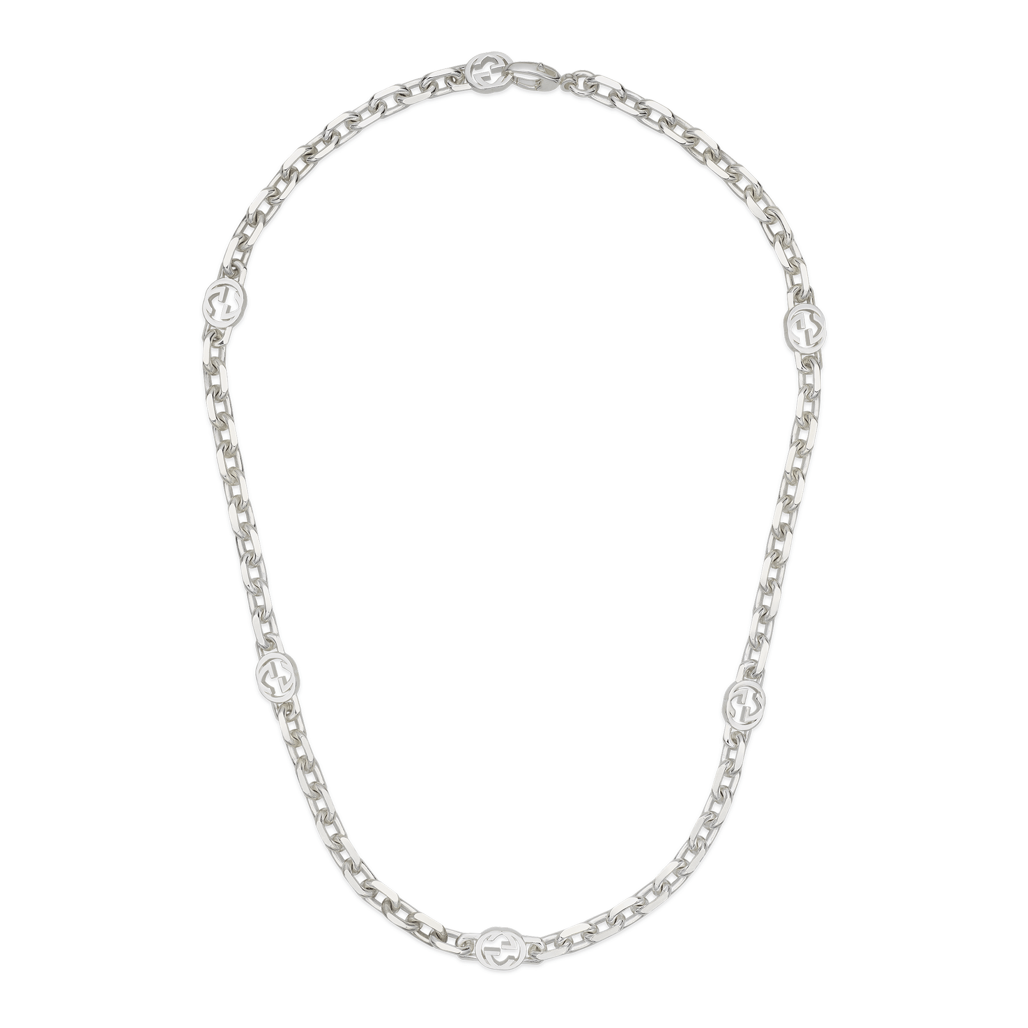 Gucci Gucci Interlocking Polished Sterling Silver 50cm Necklace - Berry's Jewellers