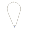 Gucci Gucci Interlocking Sterling Silver And Blue Enamel Boule Necklace - Berry's Jewellers