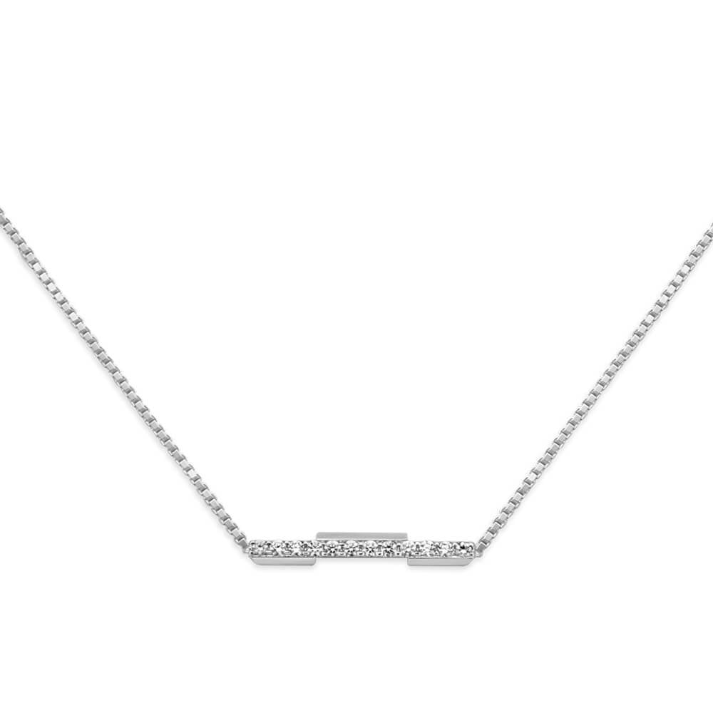 Gucci Gucci Link to Love 18ct White Gold Diamond Pave Set Necklace - Berry's Jewellers