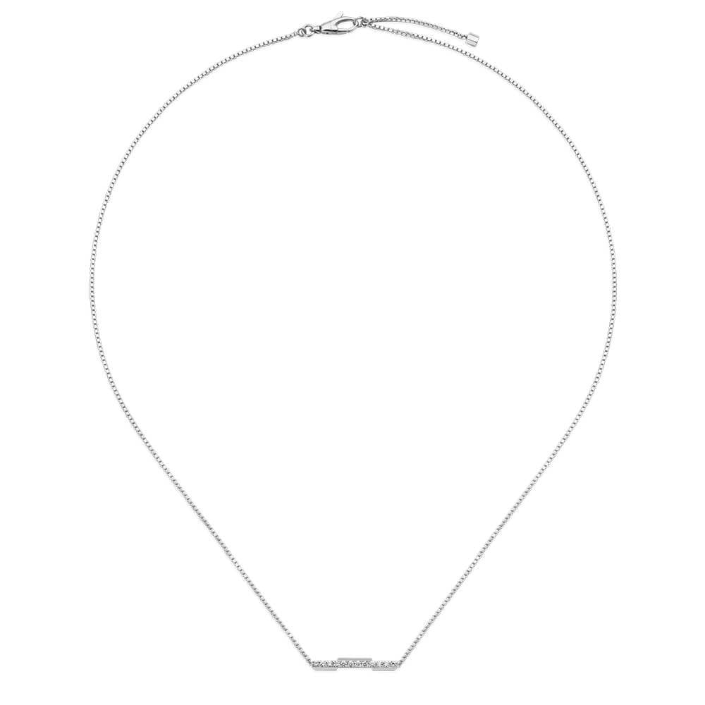 Gucci Gucci Link to Love 18ct White Gold Diamond Pave Set Necklace - Berry's Jewellers