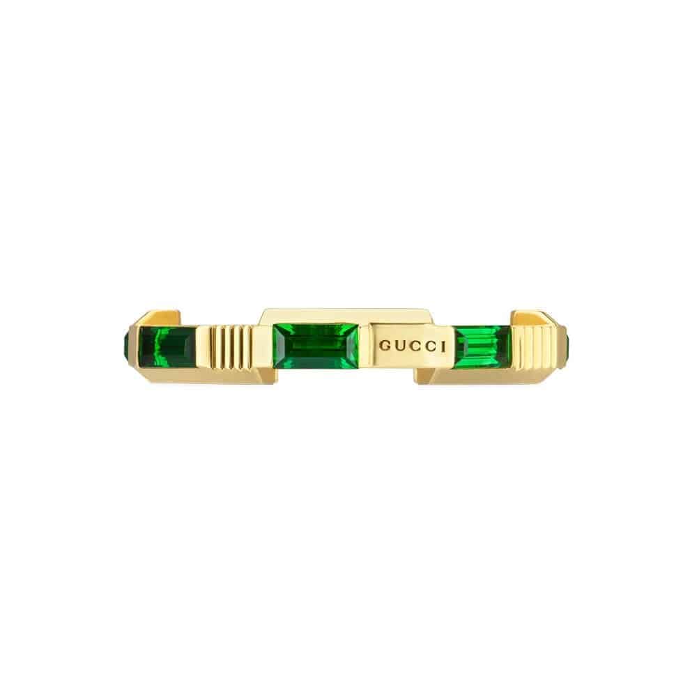 Gucci Link to Love 18ct Yellow Gold Green Tourmaline Ring