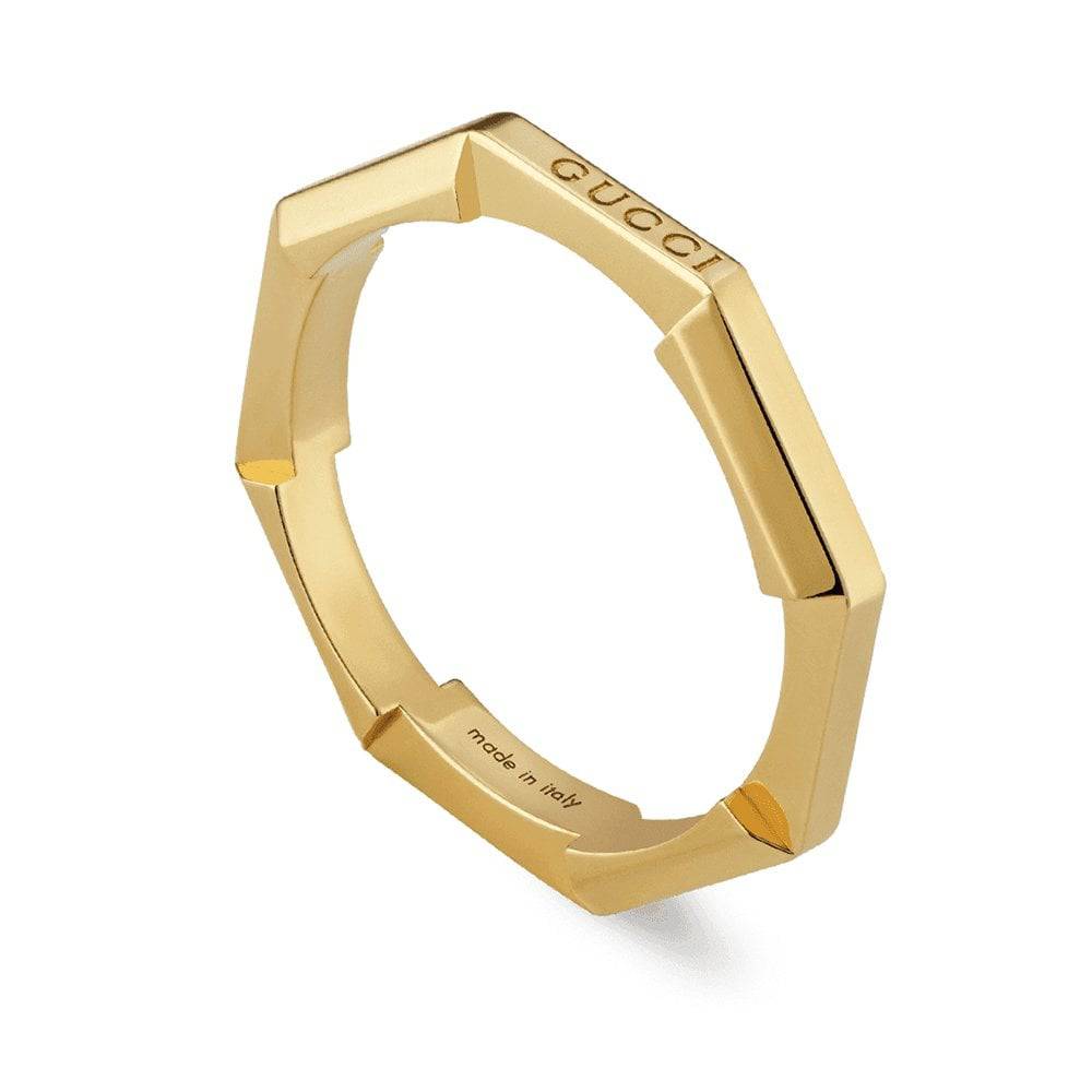 Gucci Gucci Link to Love 18ct Yellow Gold Mirrored Ring - Berry's Jewellers