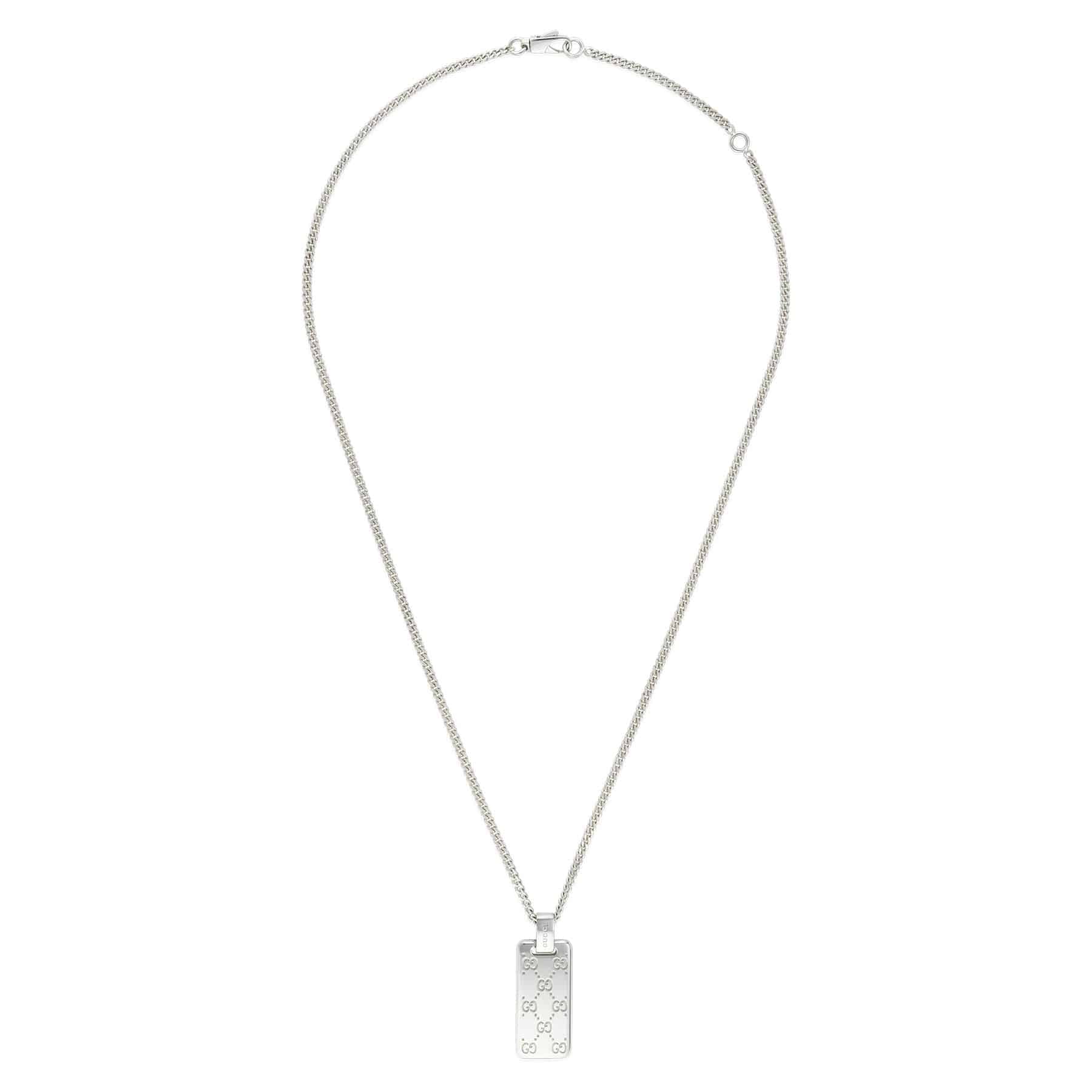 Gucci Gucci Signature Sterling Silver Tag Necklace - Berry's Jewellers