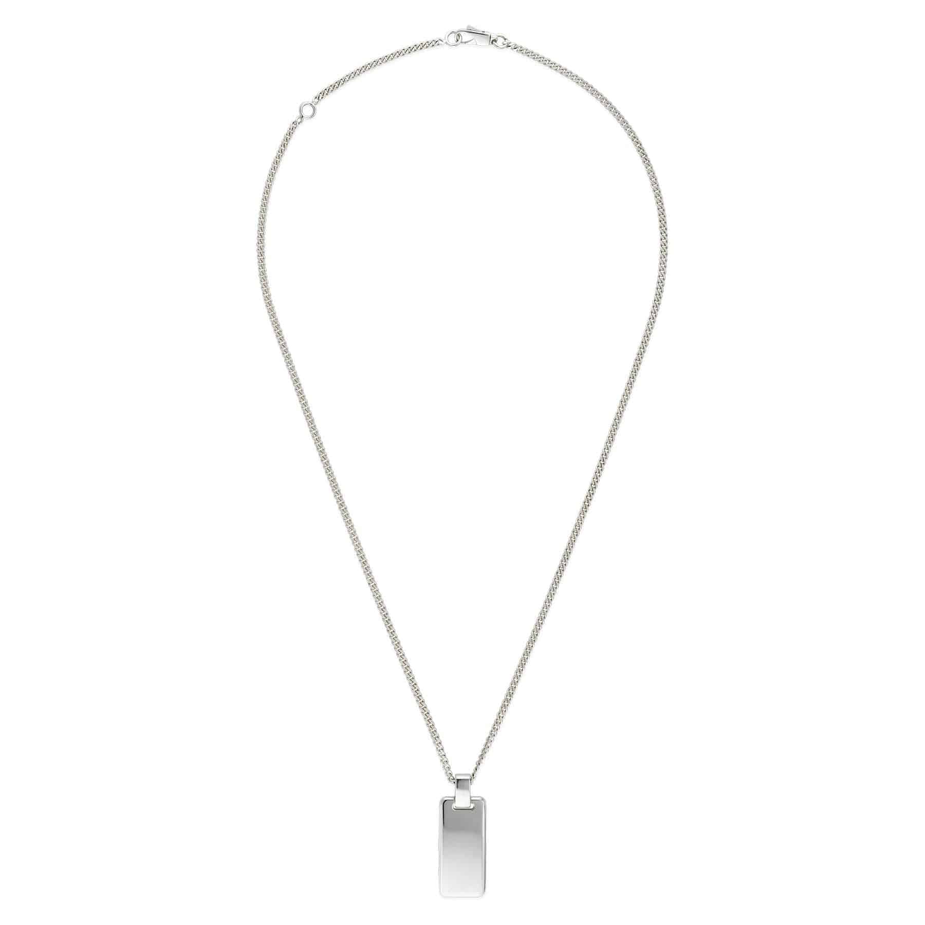 Gucci Signature Sterling Silver Tag Necklace