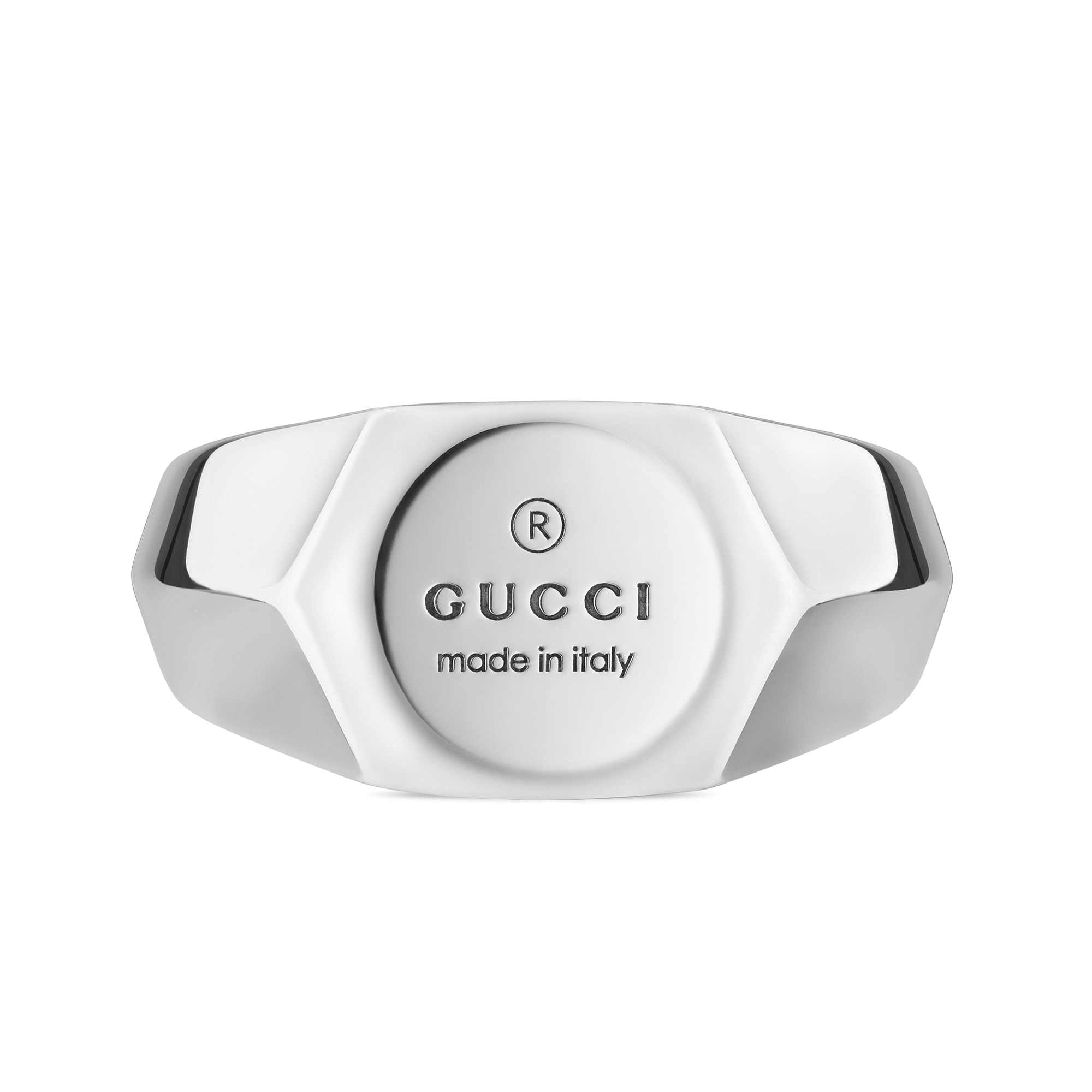 Gucci Sterling Silver Trademark Signet Ring