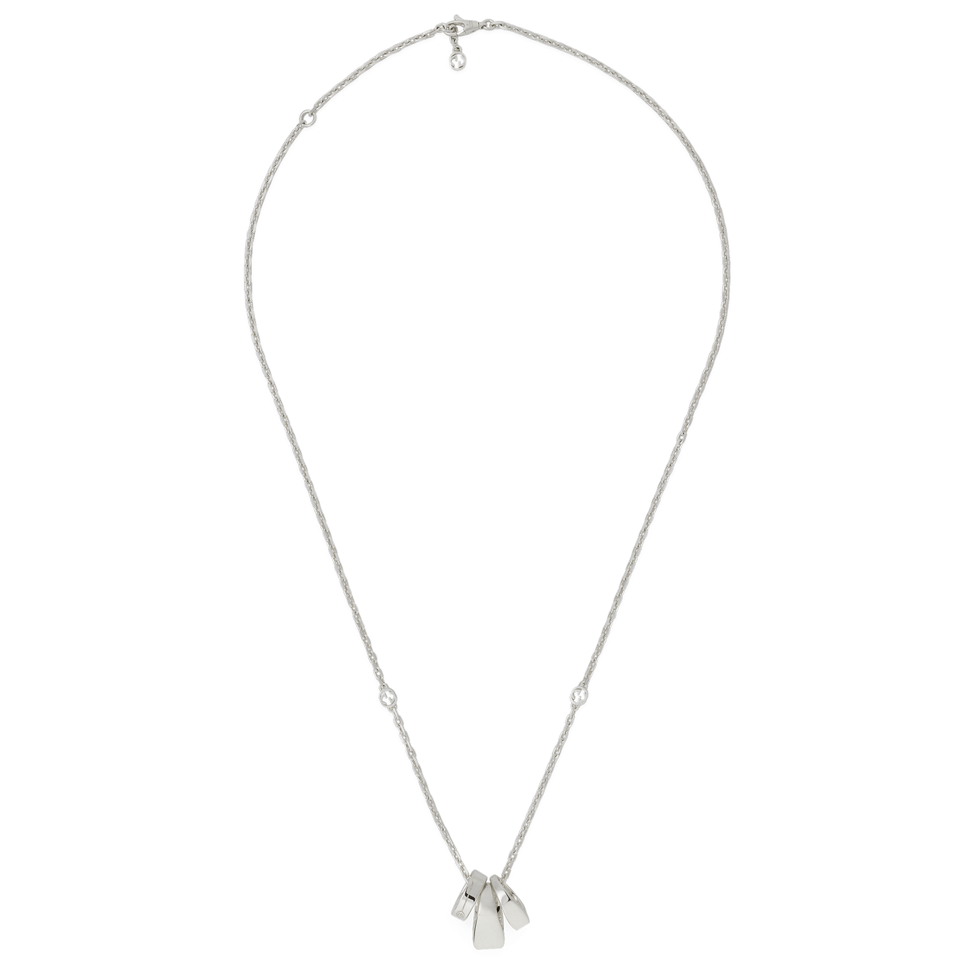 Gucci Gucci Tag Sterling Silver With 3 Interlocking  Logo Rondel's Necklace - Berry's Jewellers