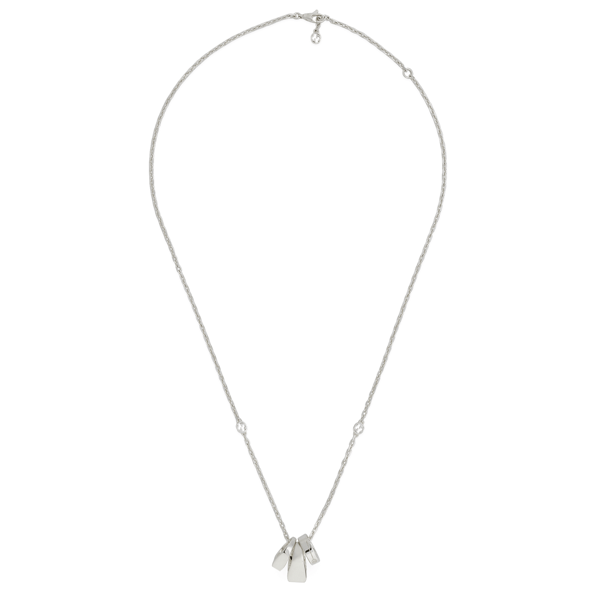 Gucci Gucci Tag Sterling Silver With 3 Interlocking  Logo Rondel's Necklace - Berry's Jewellers