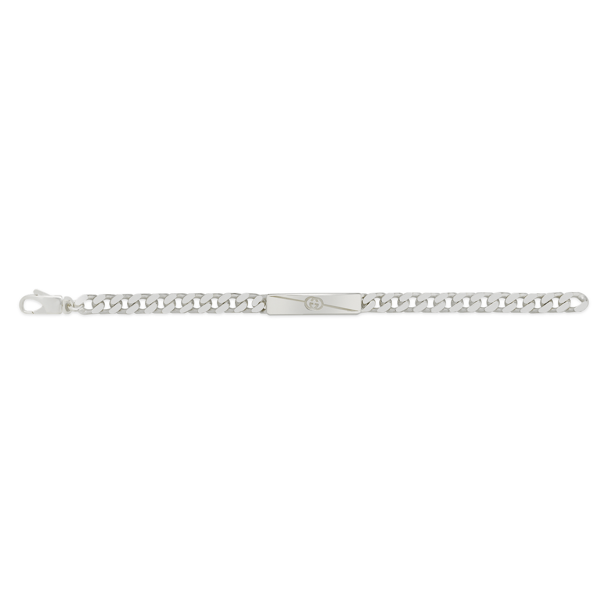 Gucci Tag Sterling Silver With Interlocking  logo Bracelet